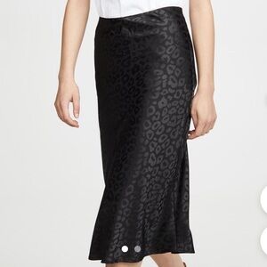 Polly Black MIDI Leopard Skirt